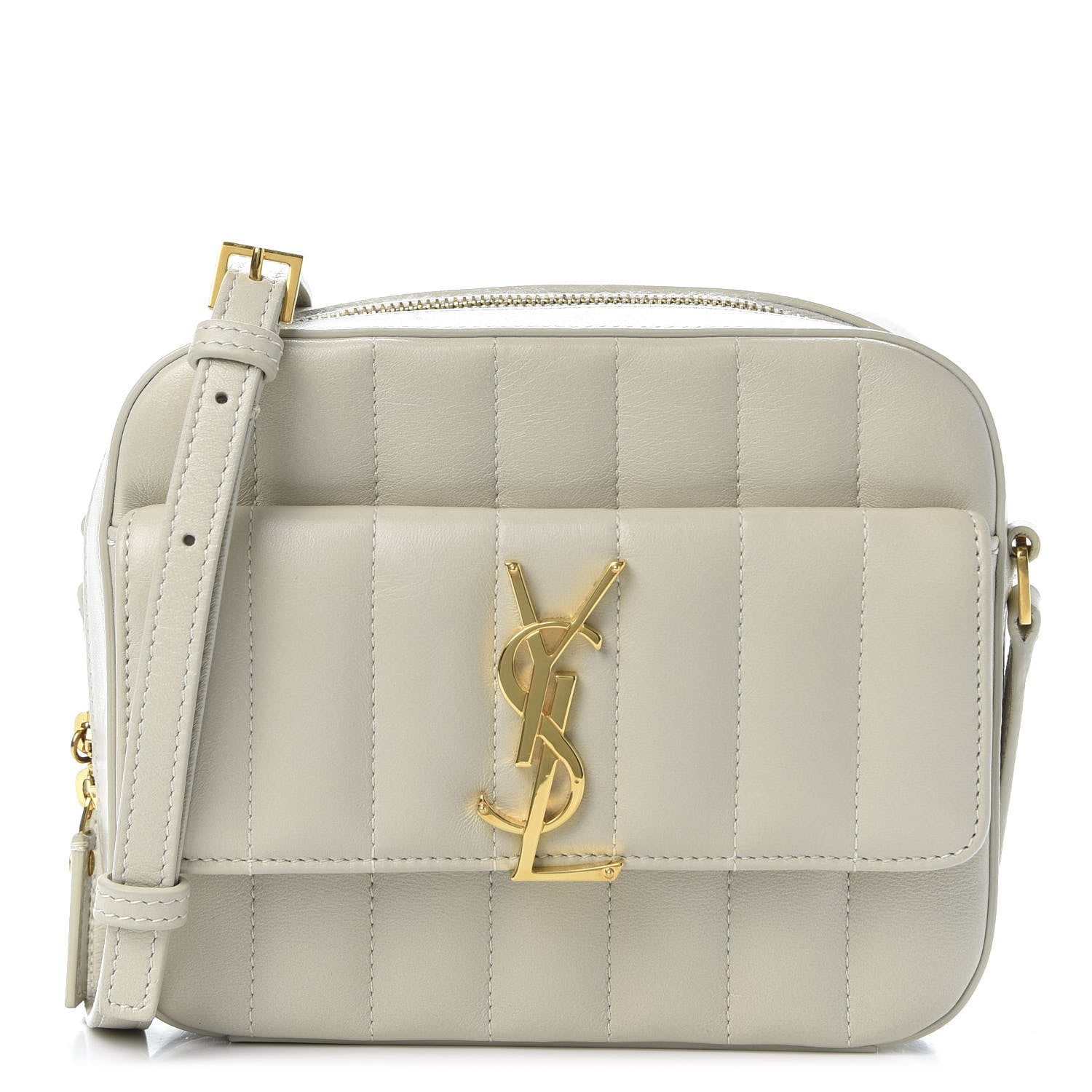 Saint Laurent Lambskin Matelasse Monogram Vicky Camera Bag Crema Soft 1 of 9
