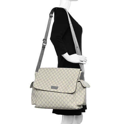 Gucci GG Plus Monogram Messenger Diaper Bag Ecru Grigio 2 of 11