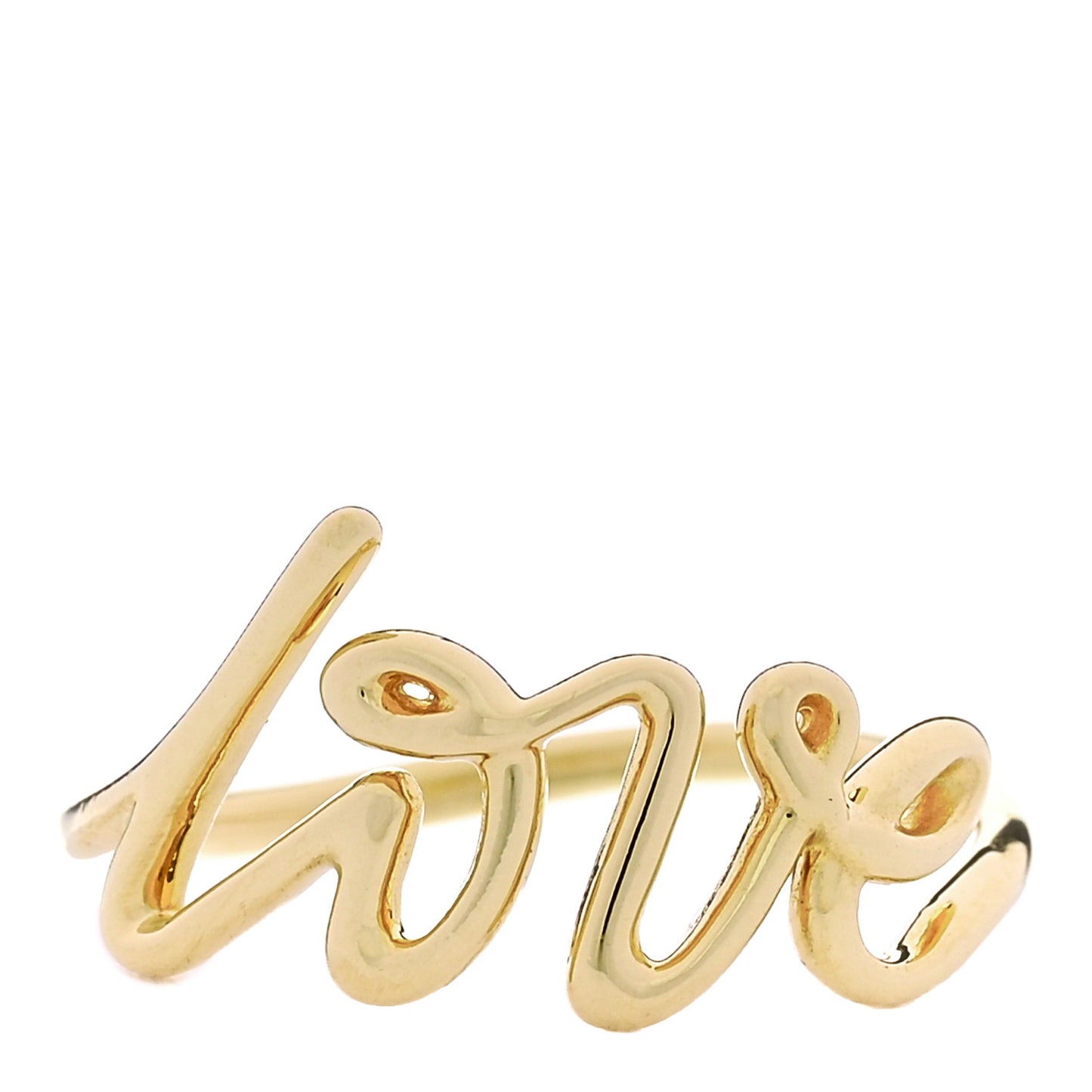 18K Yellow Gold Paloma's Graffiti Love Ring 53 6.5