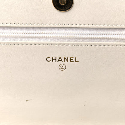 Chanel Caviar Quilted Boy Wallet On Chain WOC White 6 of 20