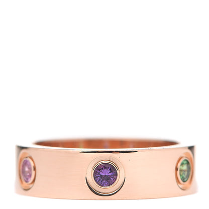 Cartier 18K Pink Gold Sapphire Garnet Amethyst 5.5mm LOVE Ring 52 6 3 of 4
