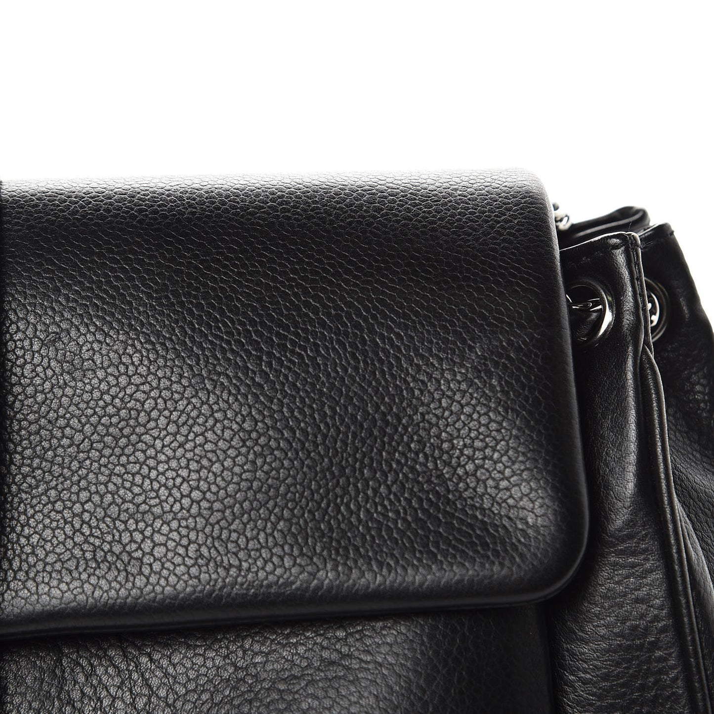 Caviar Mademoiselle Lock Accordion Flap Black