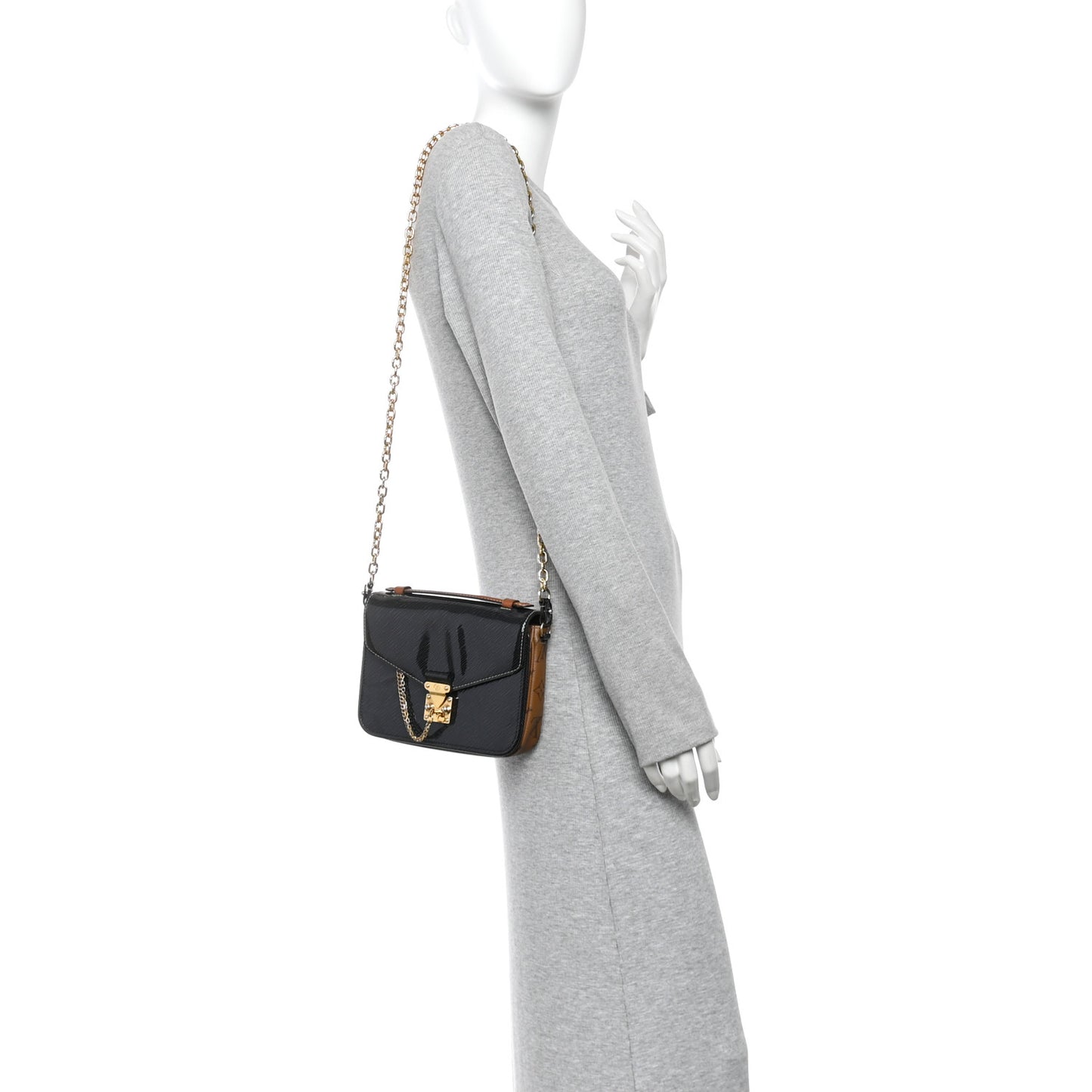 Shiny Epi Monogram Pochette Metis Mini Marine