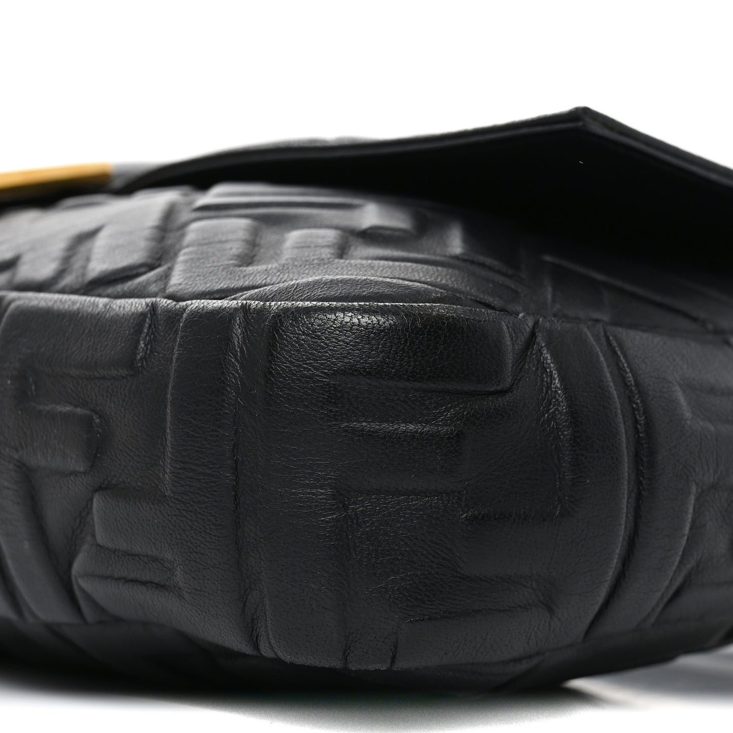 Nappa FF 1974 Embossed Large Baguette Black