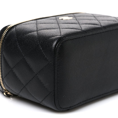 Chanel Caviar Quilted Small Vanity Case With Chain Black 9 of 10