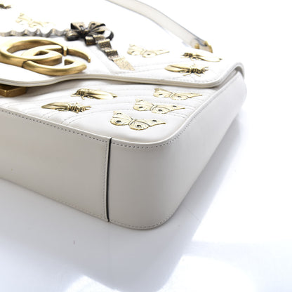 Gucci Calfskin Matelasse Animal Studs Medium GG Marmont Shoulder Bag Mystic White 10 of 11