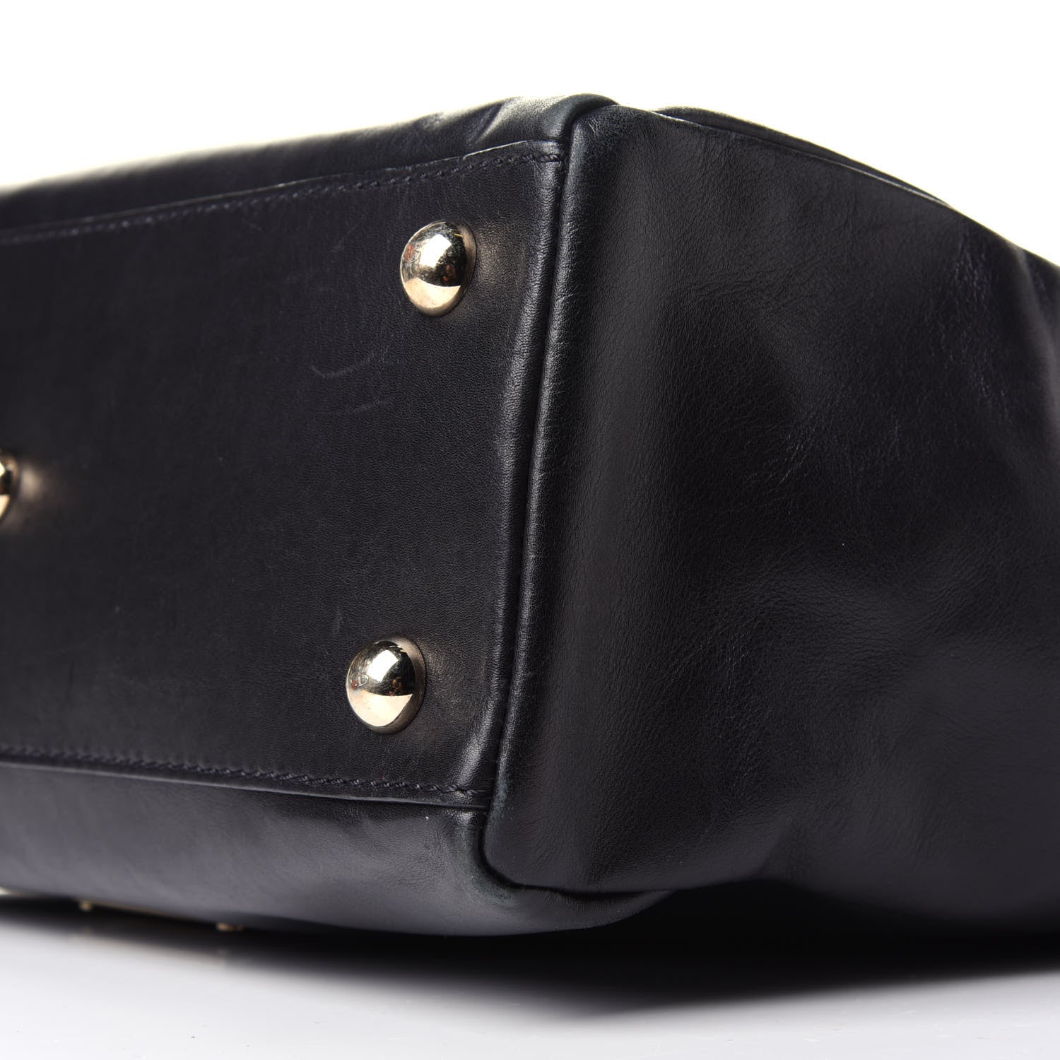 Valentino Garavani Vitello Large Rockstud Single Handle Flap Satchel Black 11 of 12