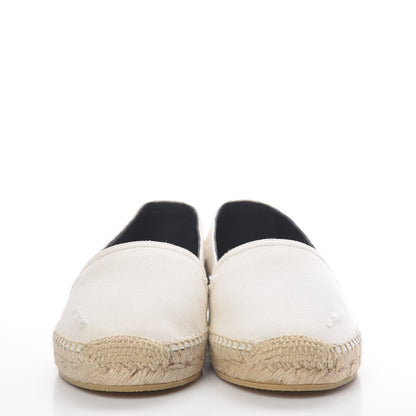 Saint Laurent Canvas Elba Logo Embroidered Espadrilles 35 Panna 2 of 10