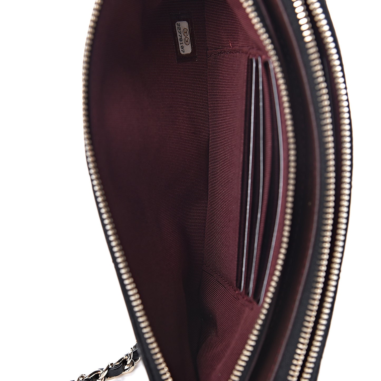Lambskin Quilted Small Clutch With Chain Black