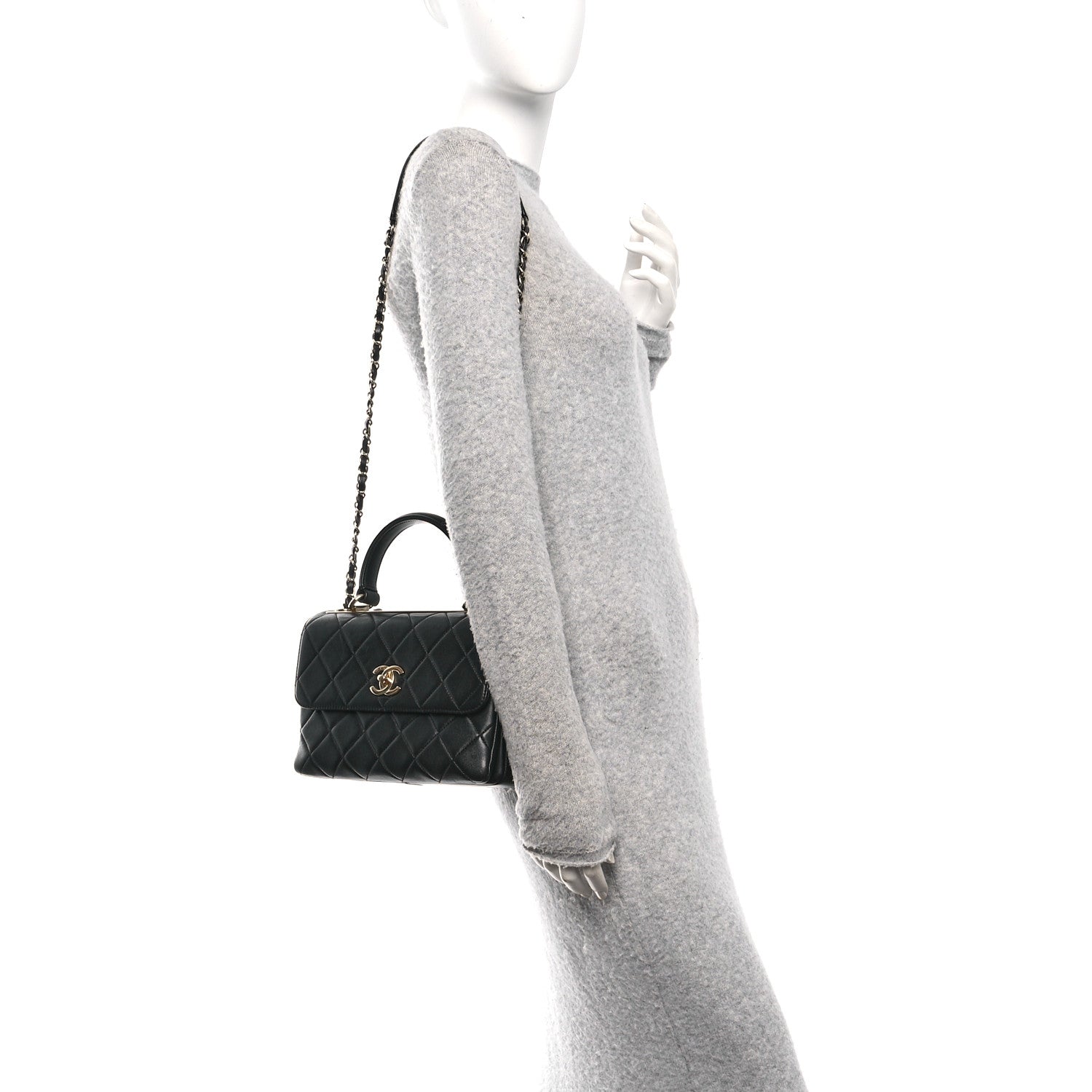 Chanel Lambskin Quilted Small Trendy CC Dual Handle Flap Bag Black 2 of 13