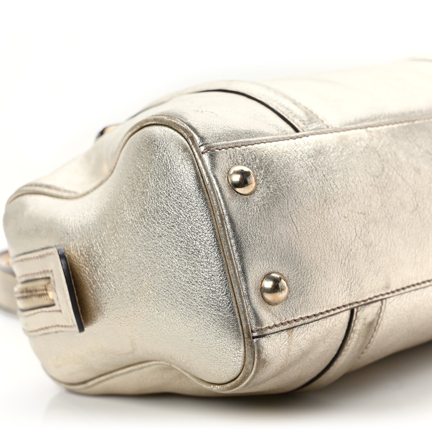 Metallic Calfskin Medium Britt Boston Gold
