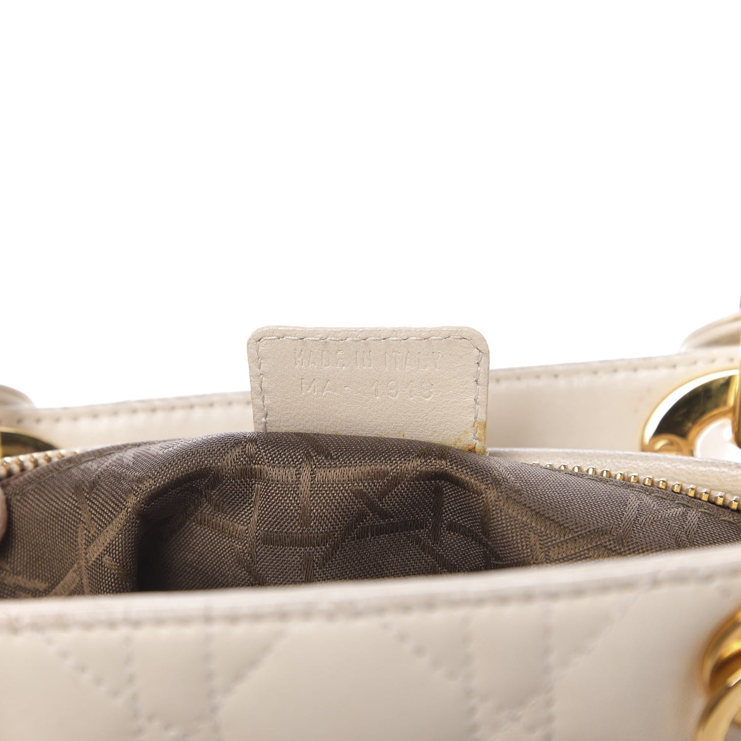 Lambskin Cannage Medium Lady Dior Light Beige