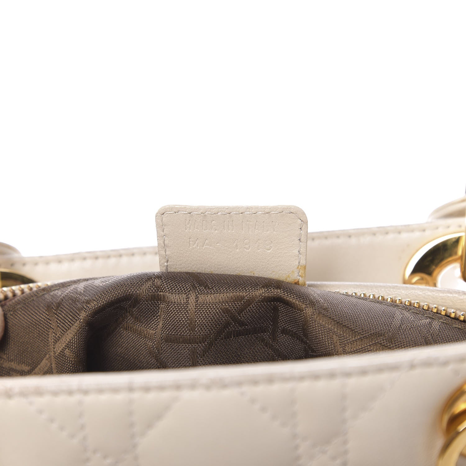 Christian Dior Lambskin Cannage Medium Lady Dior Light Beige 7 of 19