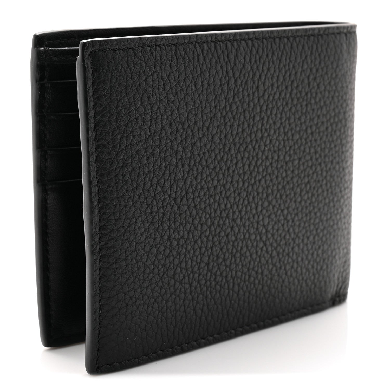 Christian Dior Grained Calfskin CD Icon Bifold Wallet Black 3 of 7