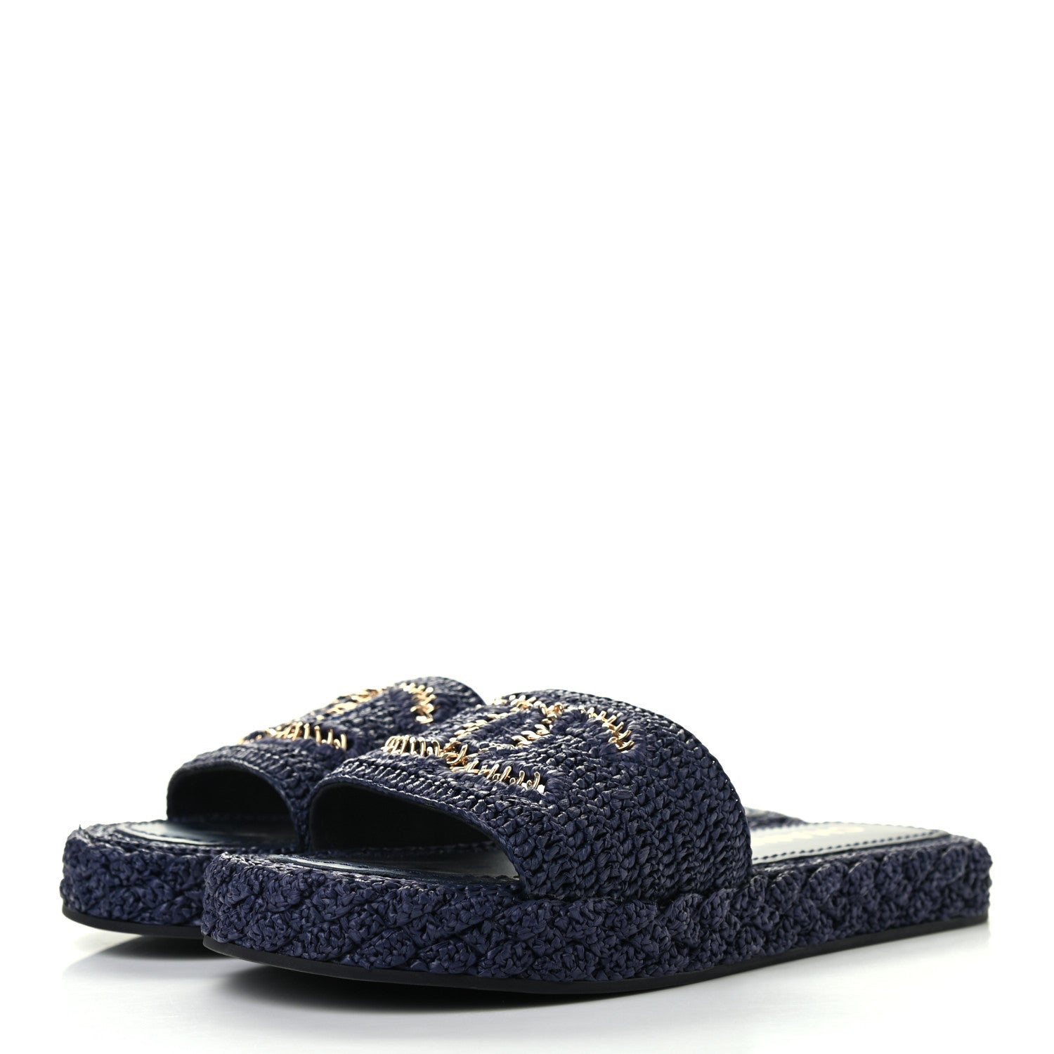 Chanel Cord CC Espadrille Slip On Sandals 39 3 of 8