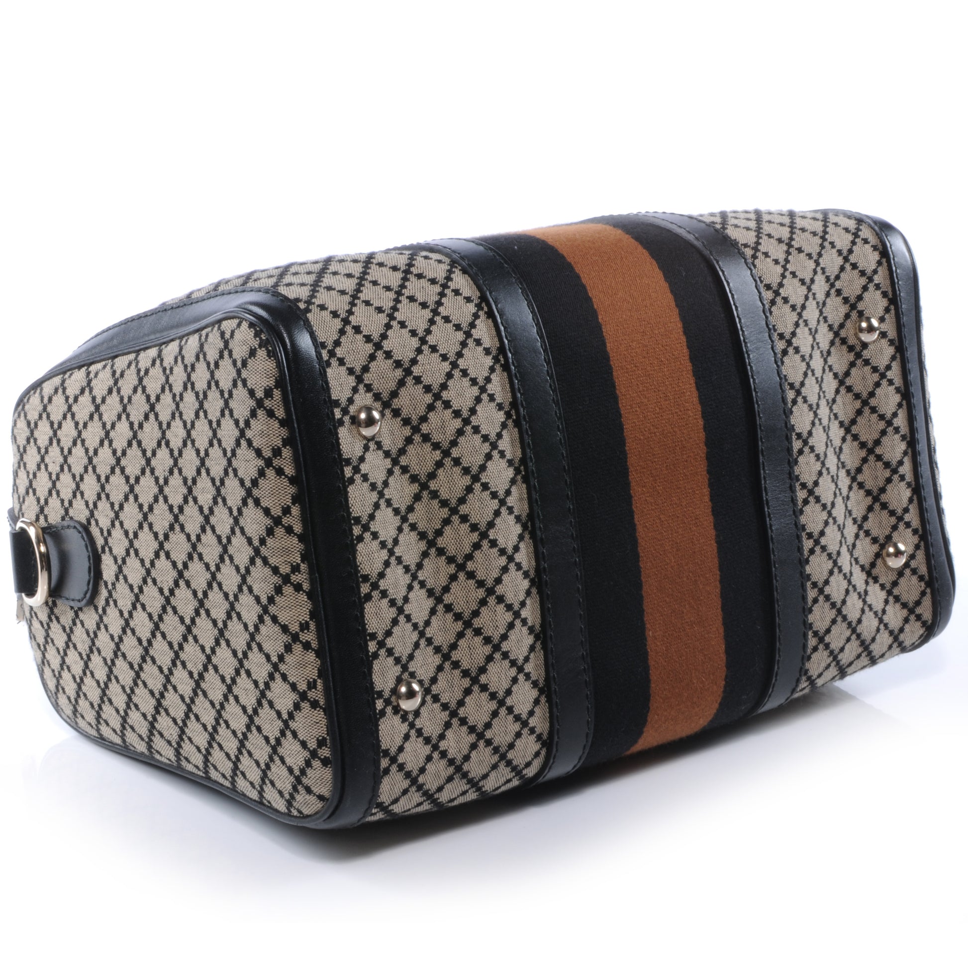 Gucci Diamante Vintage Web Medium Boston Black 4 of 9