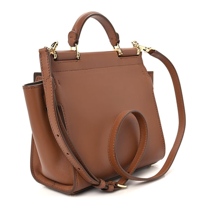 Dolce & Gabbana DOLCE GABBANA Vitello Morbido Small Sicily 62 Bag Brown 2 of 9
