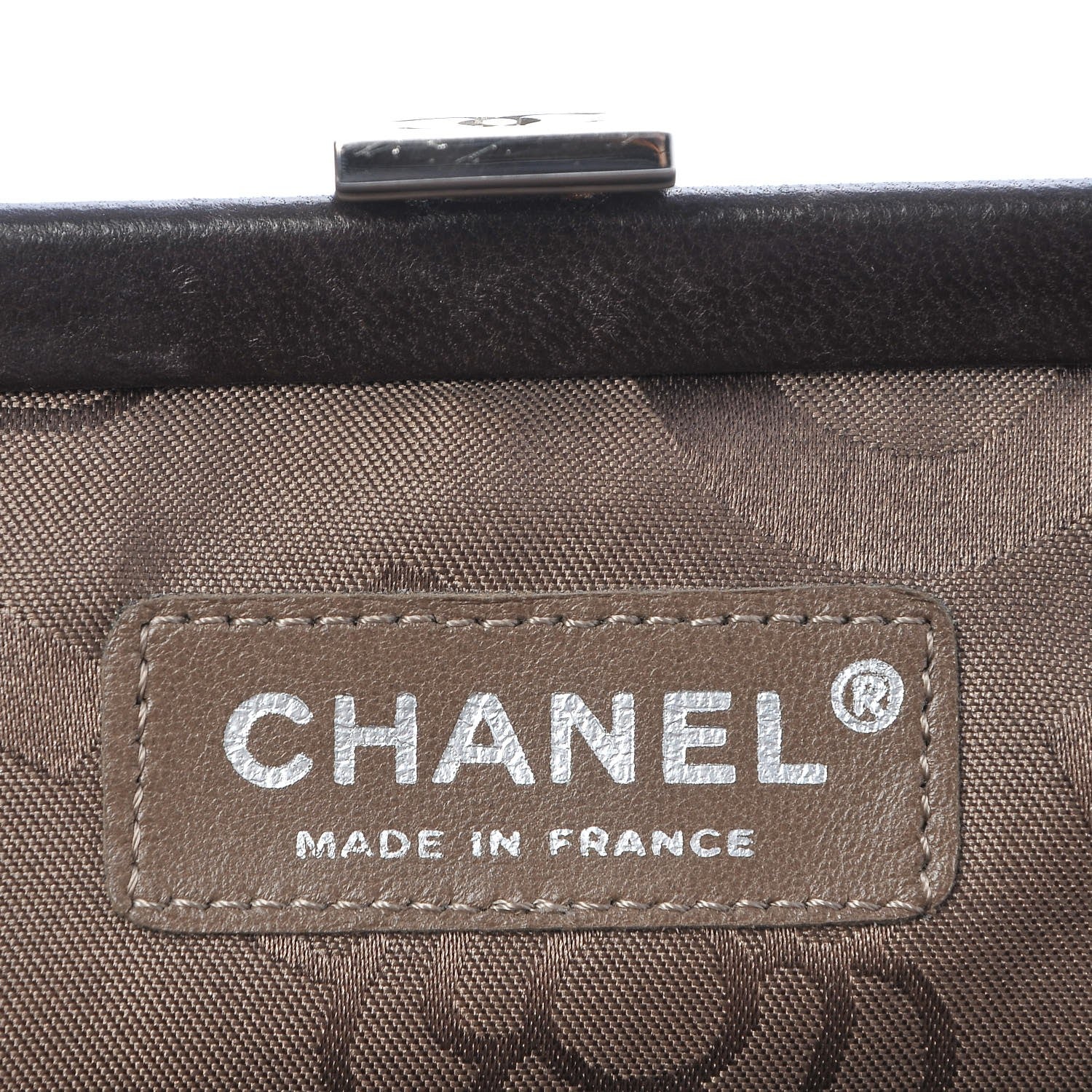 Chanel Lambskin Vertical Quilted Mademoiselle Clutch Dark Brown 6 of 8