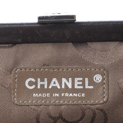 Chanel Lambskin Vertical Quilted Mademoiselle Clutch Dark Brown 6 of 8