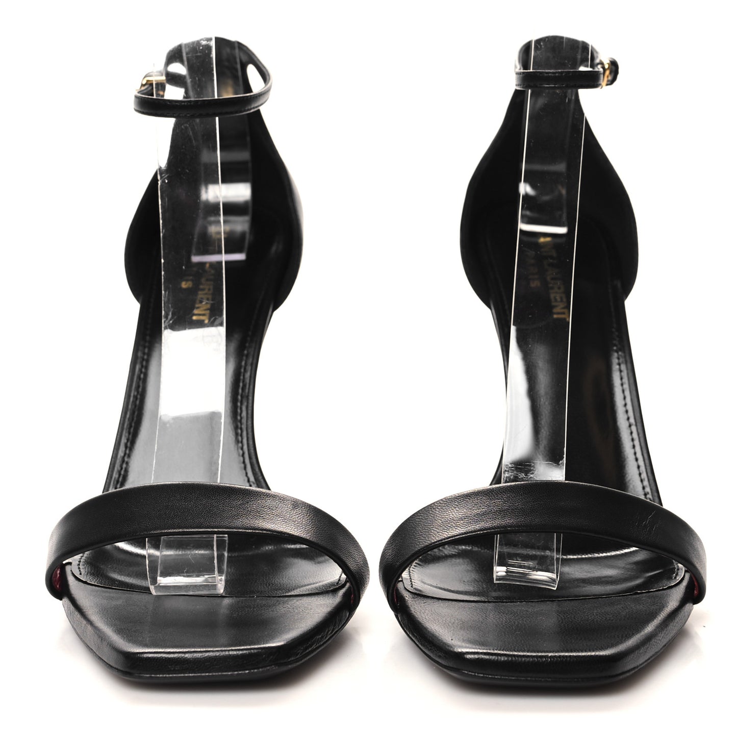 Calfskin Amber 105 Ankle Strap Sandals 40 Black