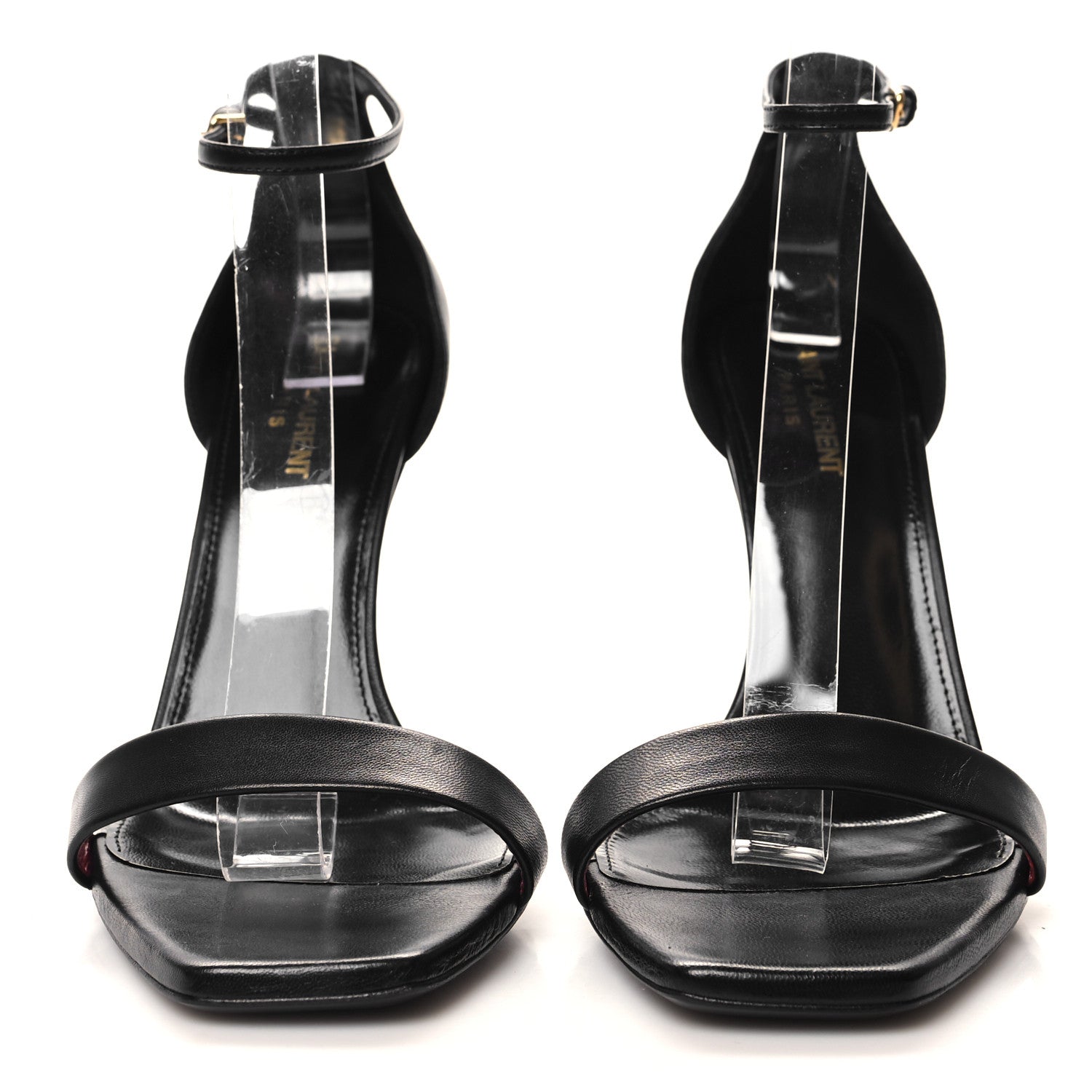 Saint Laurent Calfskin Amber 105 Ankle Strap Sandals 40 Black 2 of 9