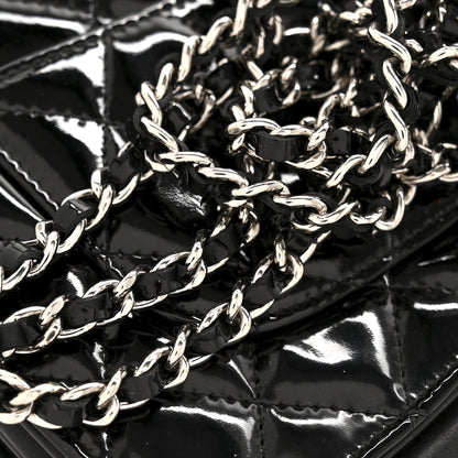 Chanel Patent Quilted Wallet On Chain WOC Black 13 of 13