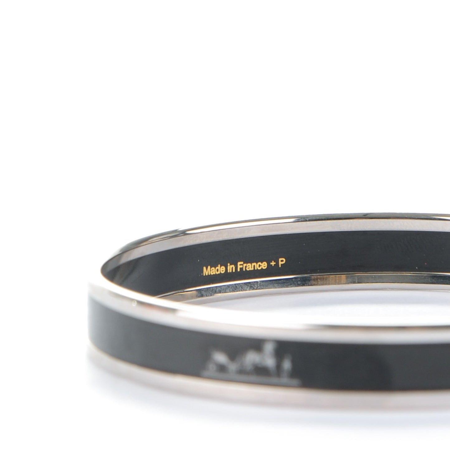 Enamel Printed Narrow Caleche Bracelet 65 Black