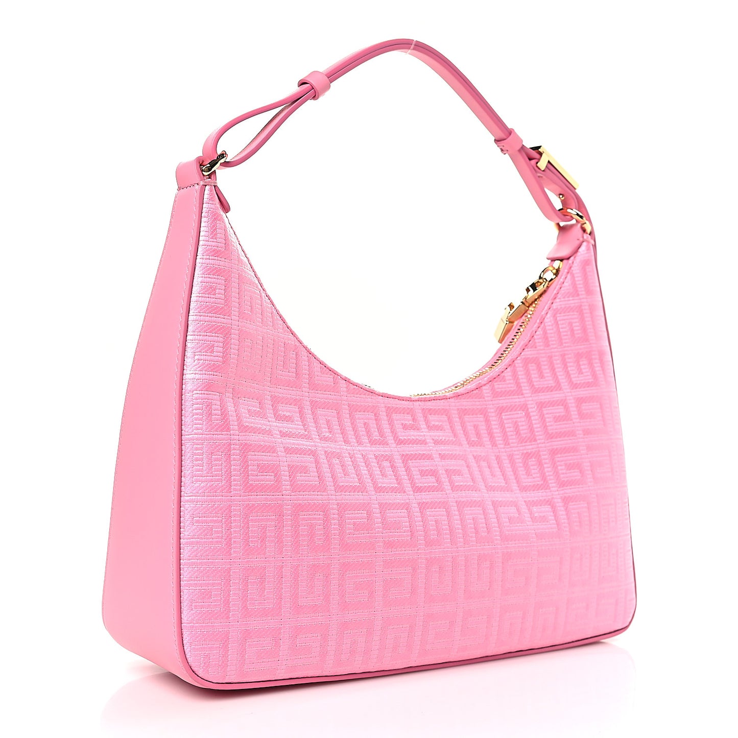 Coated Canvas Logo 4G Embossed Small Moon Cut Out Shoulder Bag Pink