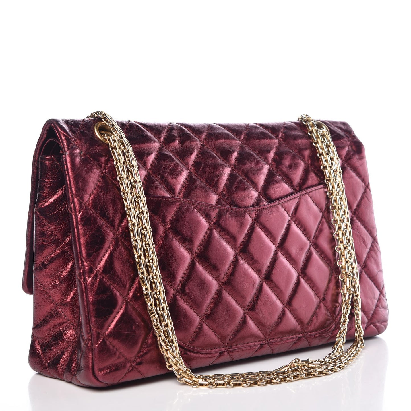 Metallic Aged Calfskin 2.55 Reissue 227 Flap Dark Red
