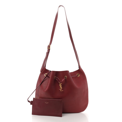 Saint Laurent Smooth Calfskin Paris VII Large Flat Hobo Red 3 of 13