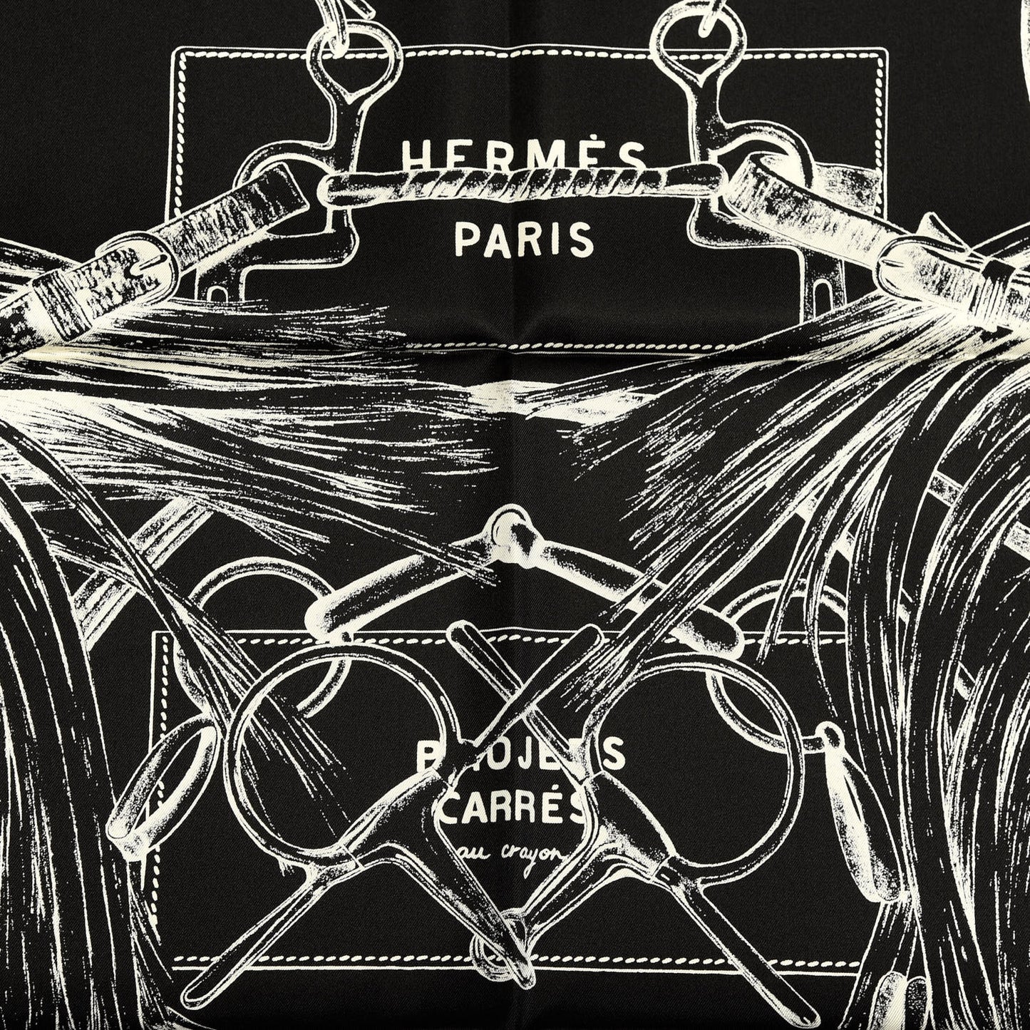 Silk Projets Carres Scarf 90 Black White