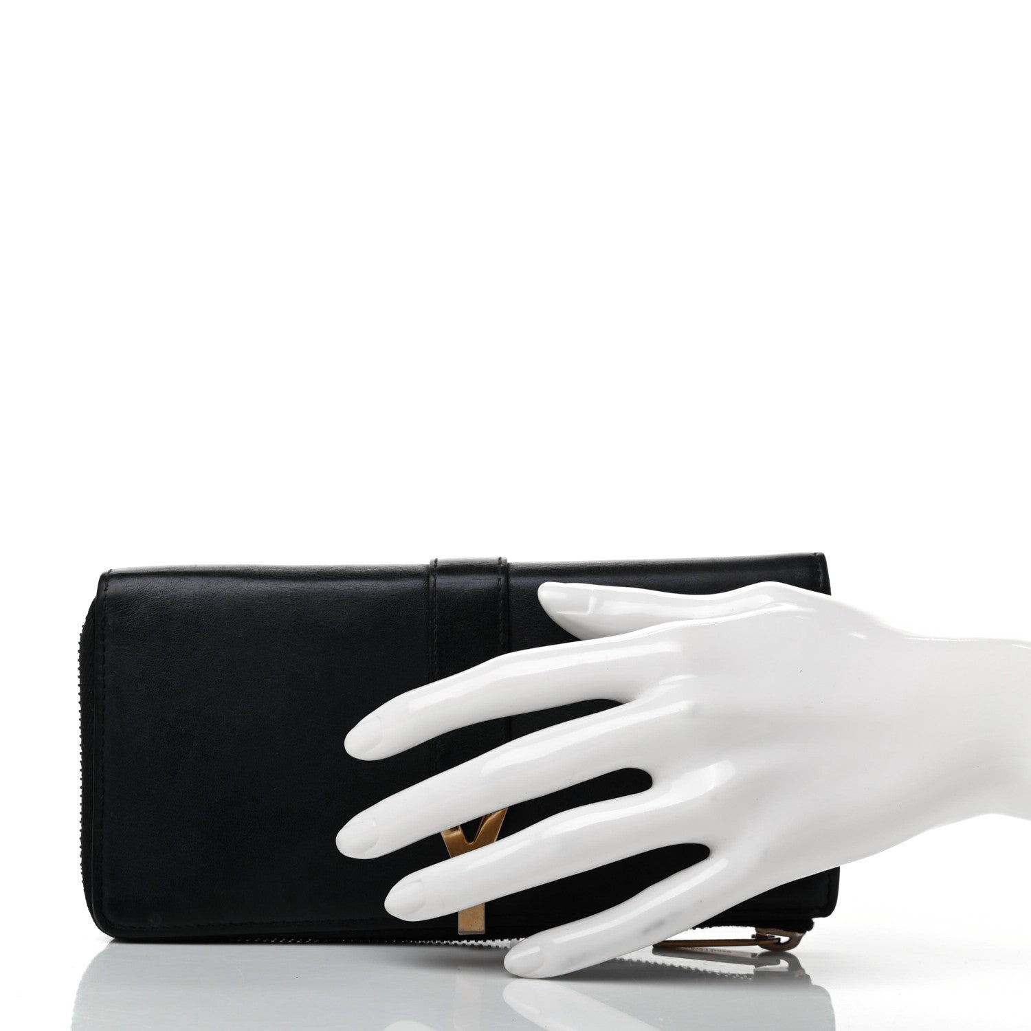 Saint Laurent Calfskin Classic Y Ligne Zip Around Wallet Black 2 of 9