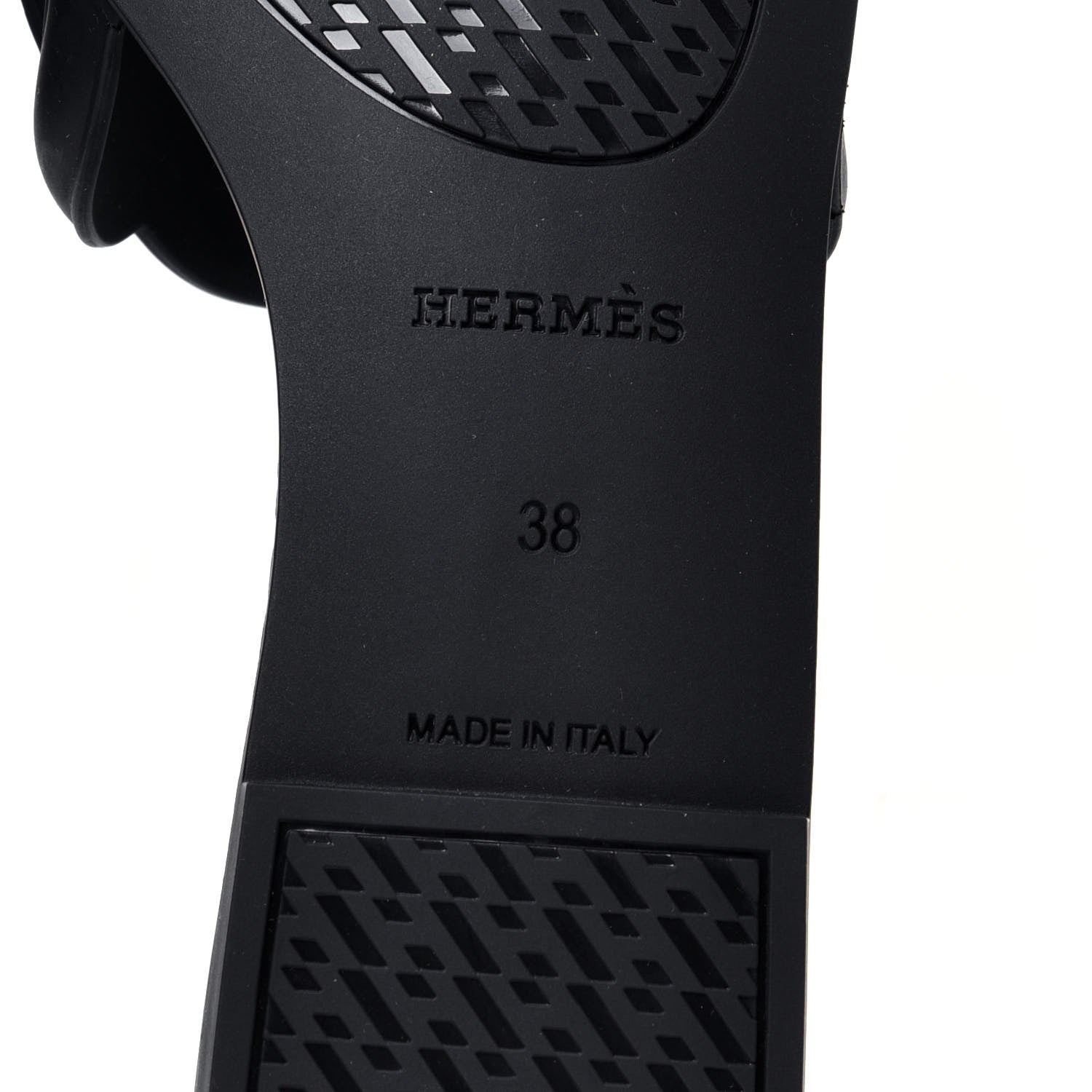 Hermes Rubber Aloha Sandals 38 Black 8 of 9