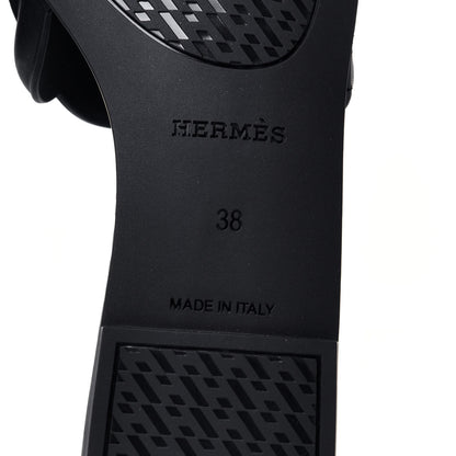 Hermes Rubber Aloha Sandals 38 Black 8 of 9