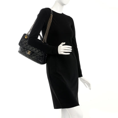 Chanel Glazed Calfskin Castle Rock Medium Flap Black 2 of 7