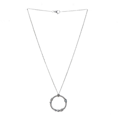 David Yurman Sterling Silver Diamond Blue Topaz Hampton Blue Topaz Iolite Confetti Pendant Necklace 3 of 6