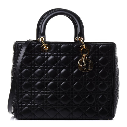 Christian Dior Lambskin Cannage Large Lady Dior Black 1 of 4