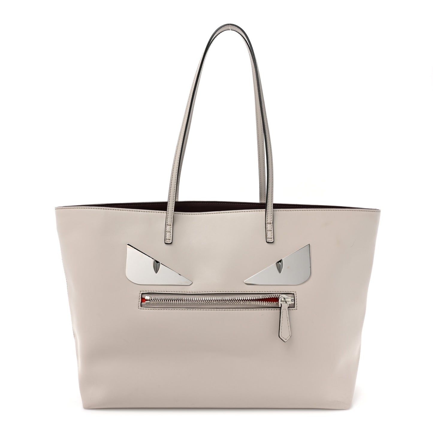 Vitello Liberty Lucido Metal Monster Eyes Medium Roll Tote Grey