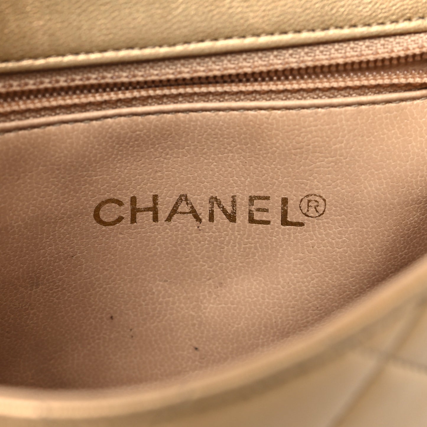 Metallic Lambskin Quilted Mini Flap Gold