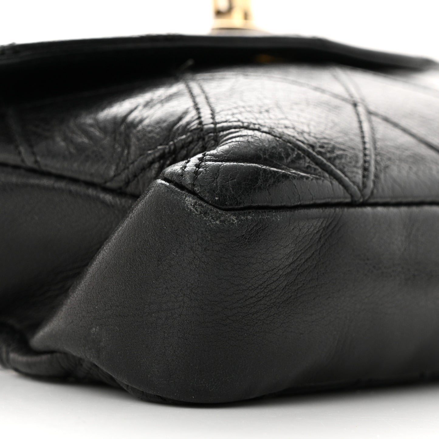 Calfskin Quilted Flap Waist Belt Bag Black