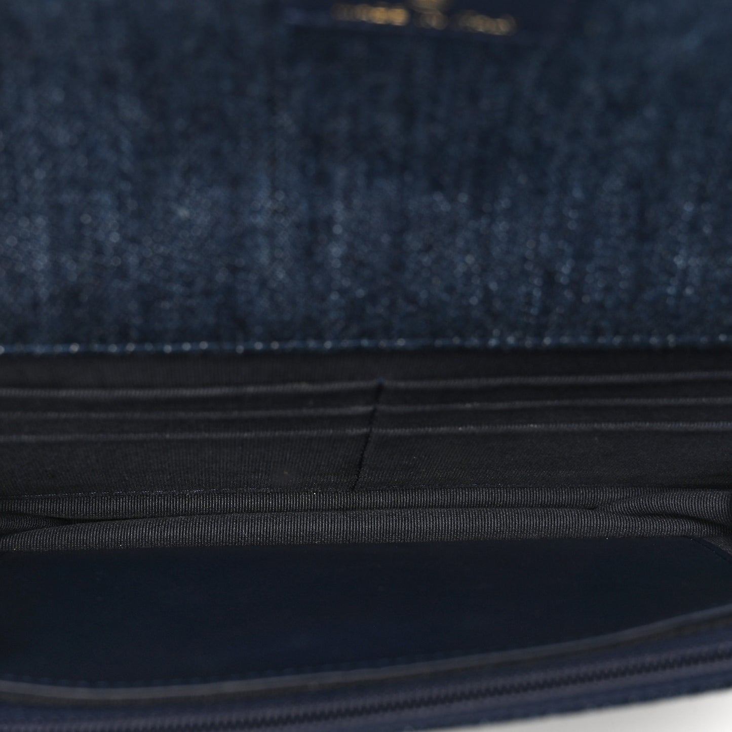 Denim Quilted Chanel 19 Wallet On Chain WOC Blue