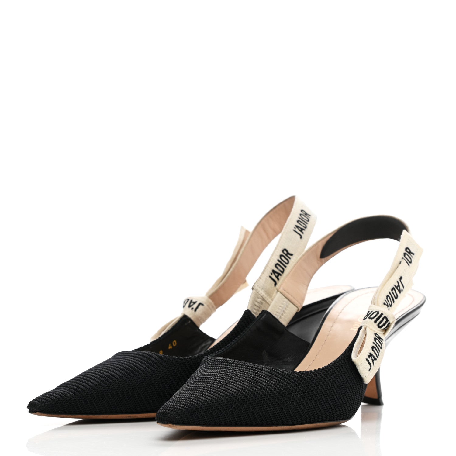 Christian Dior Technical Canvas Ribbon J Adior Slingback 65mm Pumps 40 Black 3 of 15
