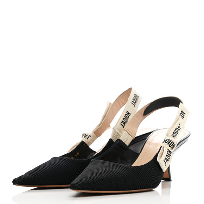 Christian Dior Technical Canvas Ribbon J Adior Slingback 65mm Pumps 40 Black 3 of 15