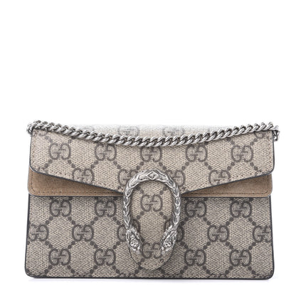 Gucci GG Supreme Monogram Super Mini Dionysus Shoulder Bag Taupe 1 of 11