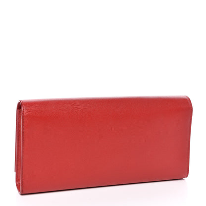 Saint Laurent Grain De Poudre Classic Monogram Cassandre Clutch New Red 3 of 10