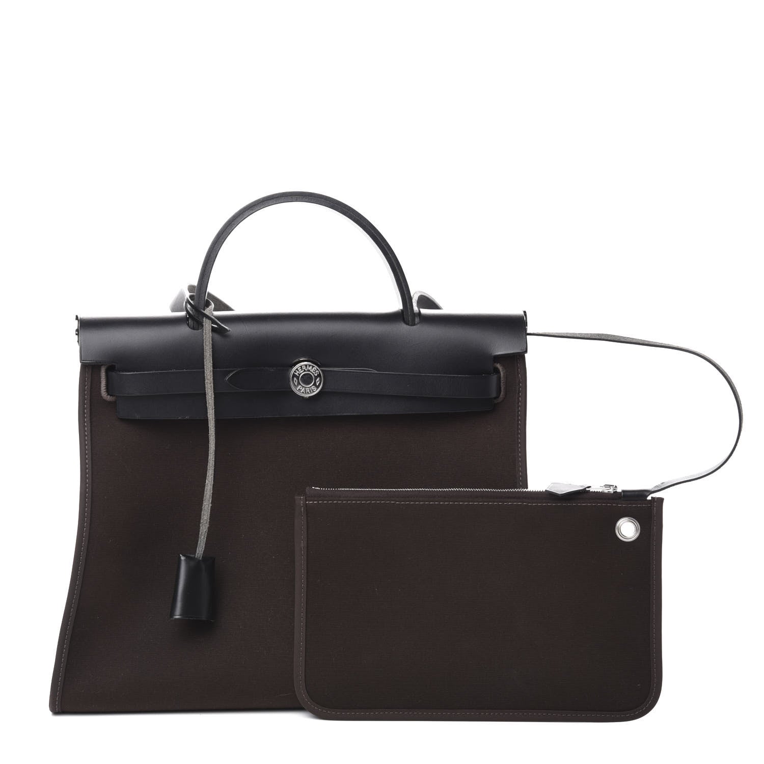 Hermes Toile Officer Vache Hunter Herbag Zip 31 PM Ebene Black 1 of 11