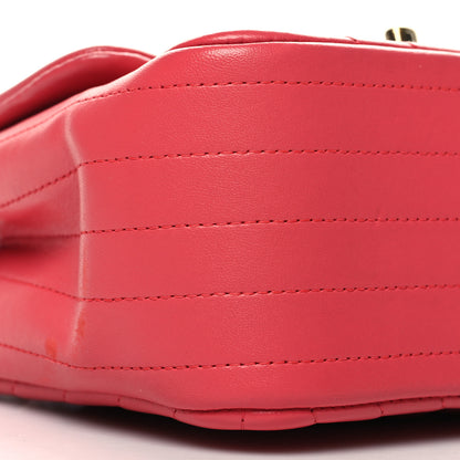 Chanel Lambskin Chevron Quilted Mini Square Flap Pink 9 of 10