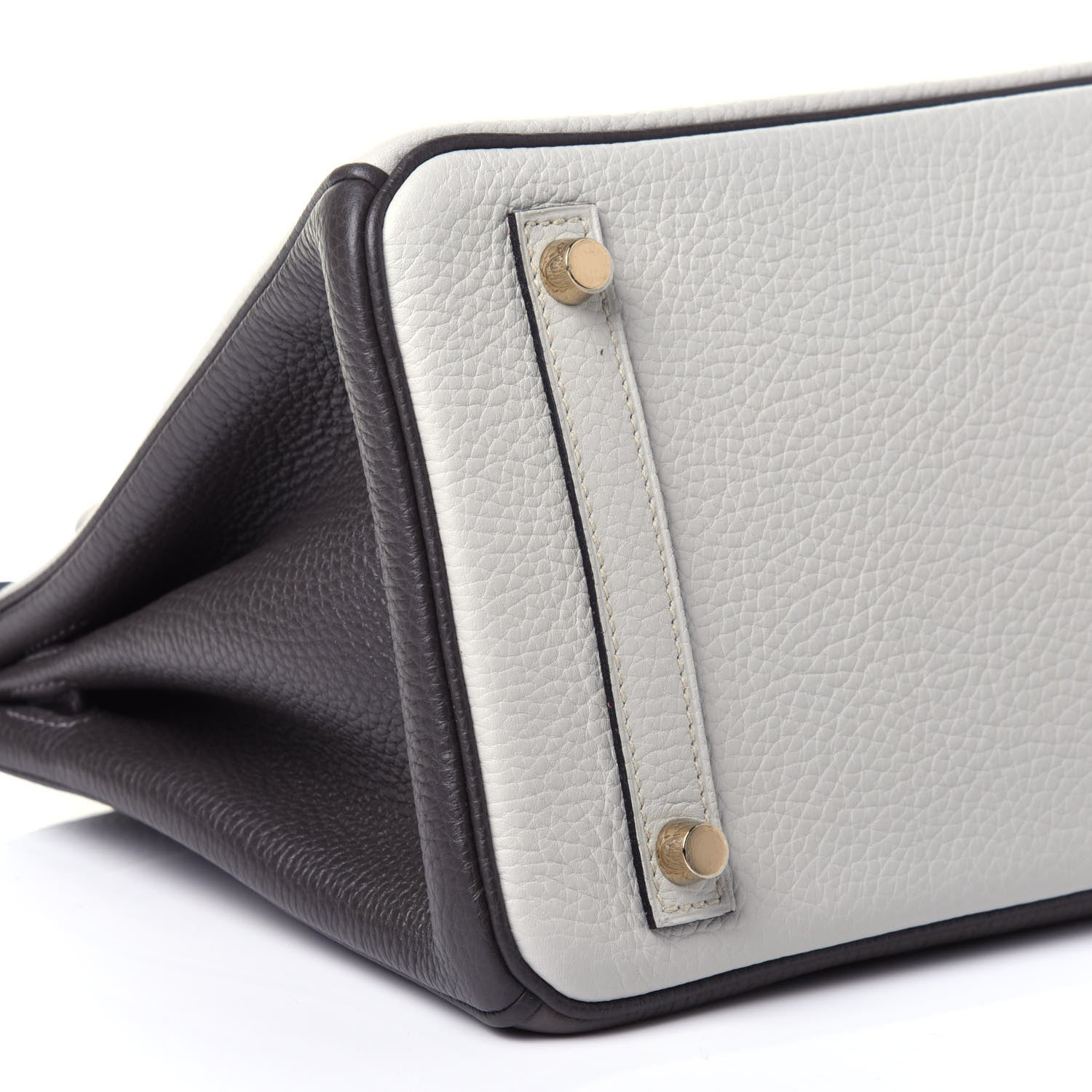 Hermes Taurillon Clemence Horseshoe Birkin 30 Gris Perle Etain Graphite 6 of 9