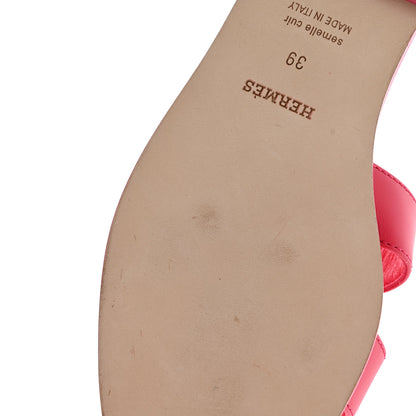 Hermes Box Calfskin Oran Sandals 39 Rose Boise 12 of 17