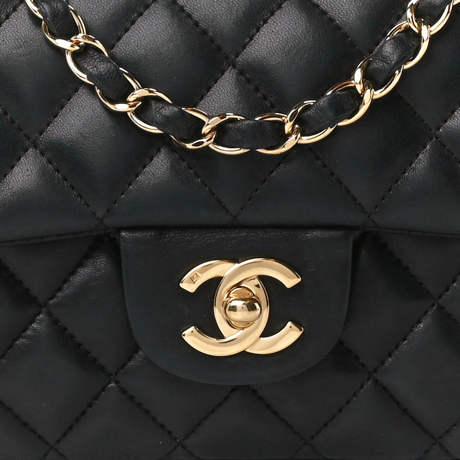 Chanel Lambskin Quilted East West Flap Black 9 of 11